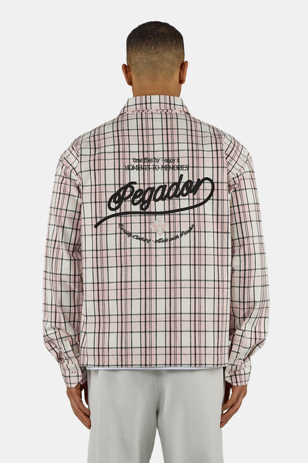 Soglio Oversized Flannel Shirt Checked Powder Pink