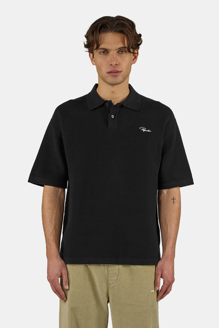 Zermatt Pique Knit Polo Black