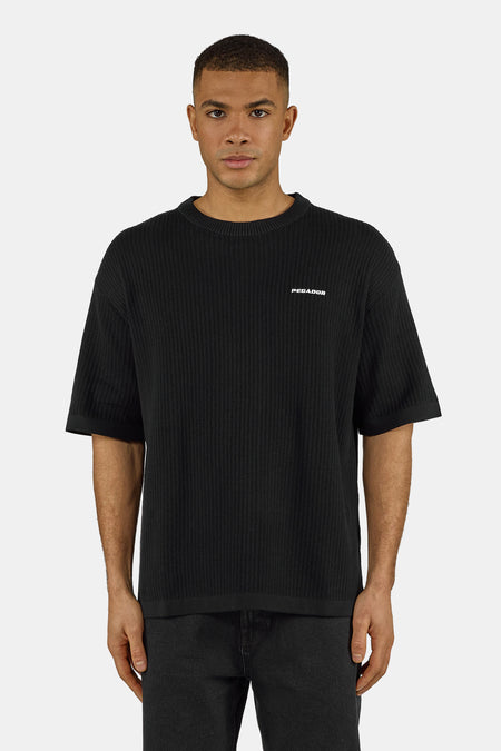 Ston Structured Knit Tee Black