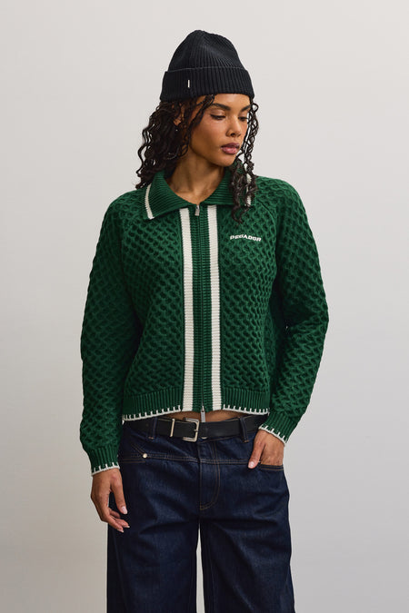 Bosa Structured Knit Jacket Solid Green
