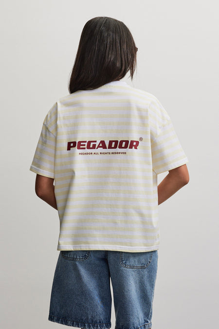 Breda Oversized Tee Striped Butter Yellow
