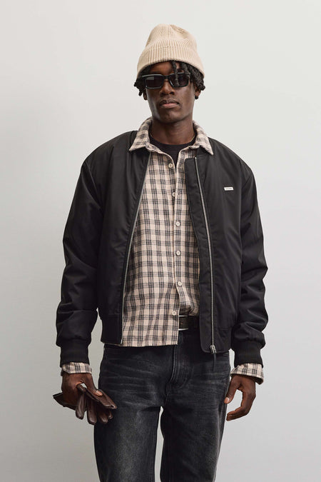 Fano Oversized Bomber Jacket Black
