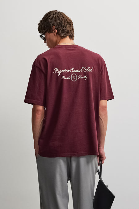 Casoli Oversized Tee Washed Dark Red
