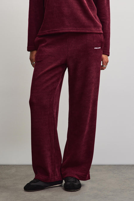 Noli Wide Soft Rib Pants Dark Red