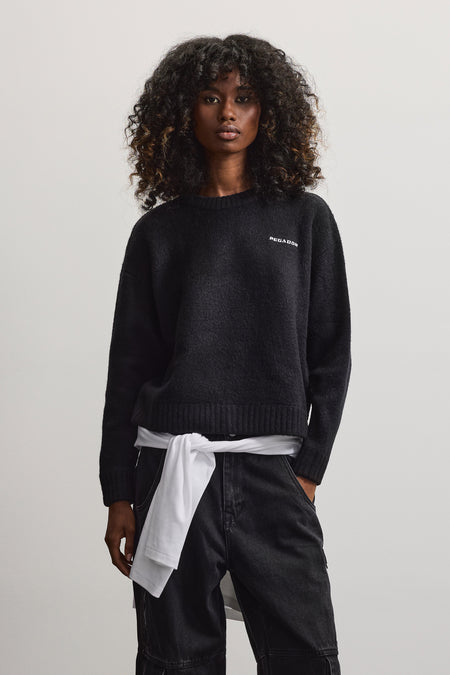 Vaasa Relaxed Knit Sweater Black