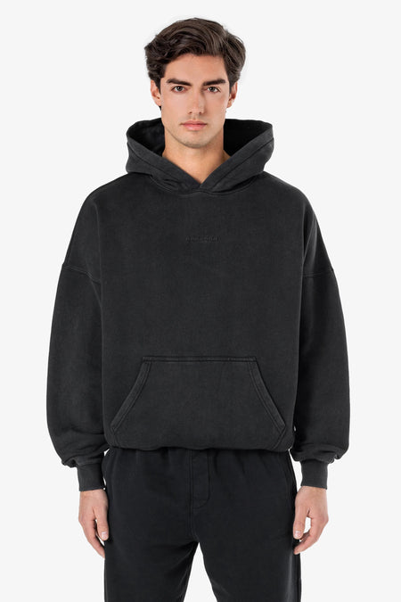 Logo Boxy Hoodie Vintage Black