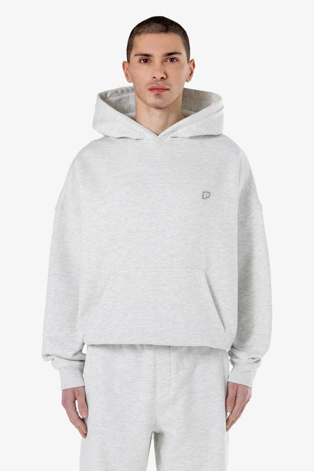 Leono Boxy Hoodie Off White Melange