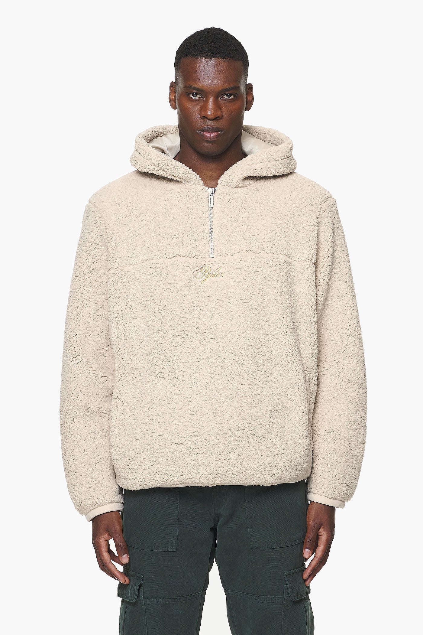 Pegador Clare Teddy Half Zip Hoodie Kingdom Beige Hauptansicht aus der Built to Last Kollektion für Herren