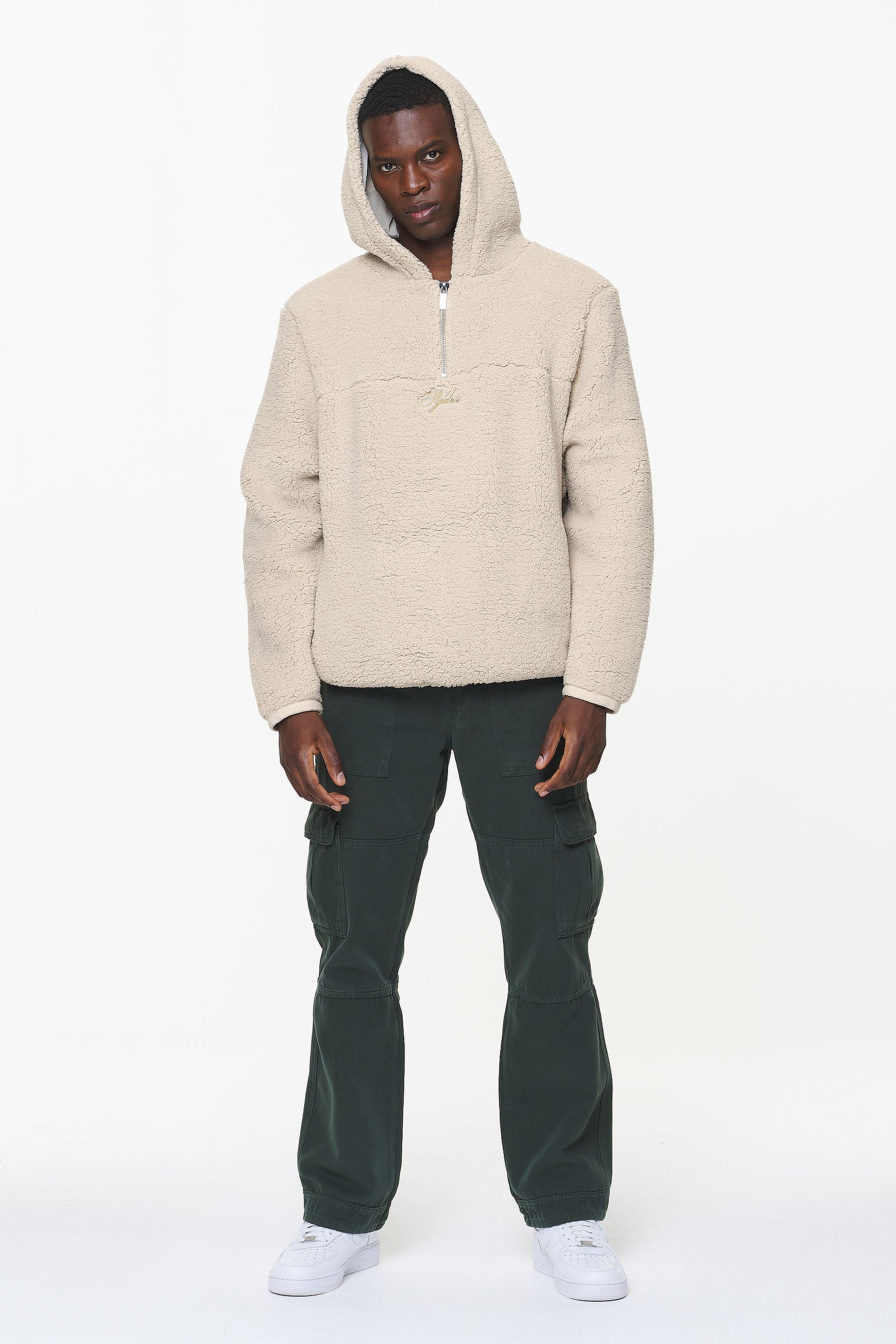 Pegador Clare Teddy Half Zip Hoodie Kingdom Beige Ganzkörper Bild aus der Built to Last Kollektion für Herren