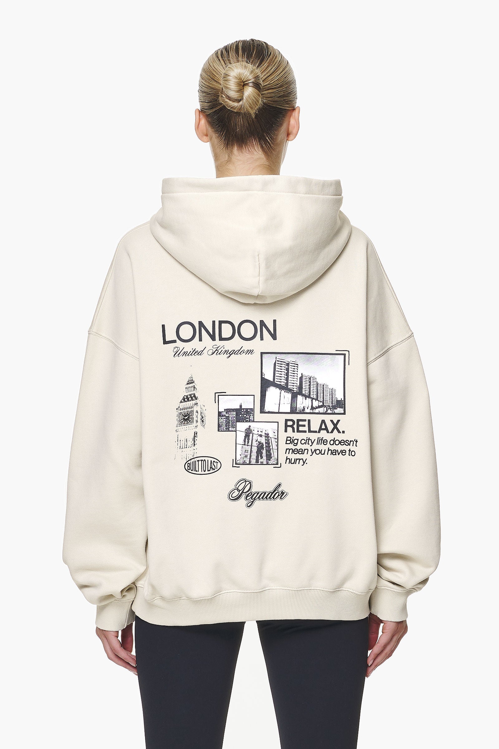 Pegador Harley Oversized Hoodie Vintage Washed Bone White Hauptansicht aus der Built to Last Kollektion für DaHerren