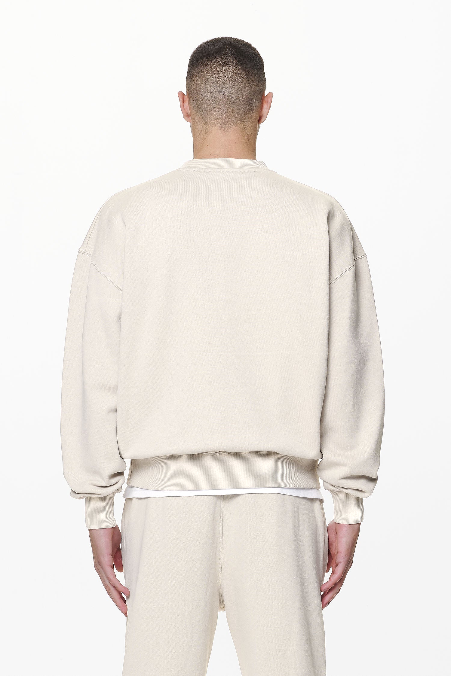 Pegador Logo Oversized Sweater Washed Dust Cream Gum Gegenansicht aus der Do not Disturb Kollektion für Herren