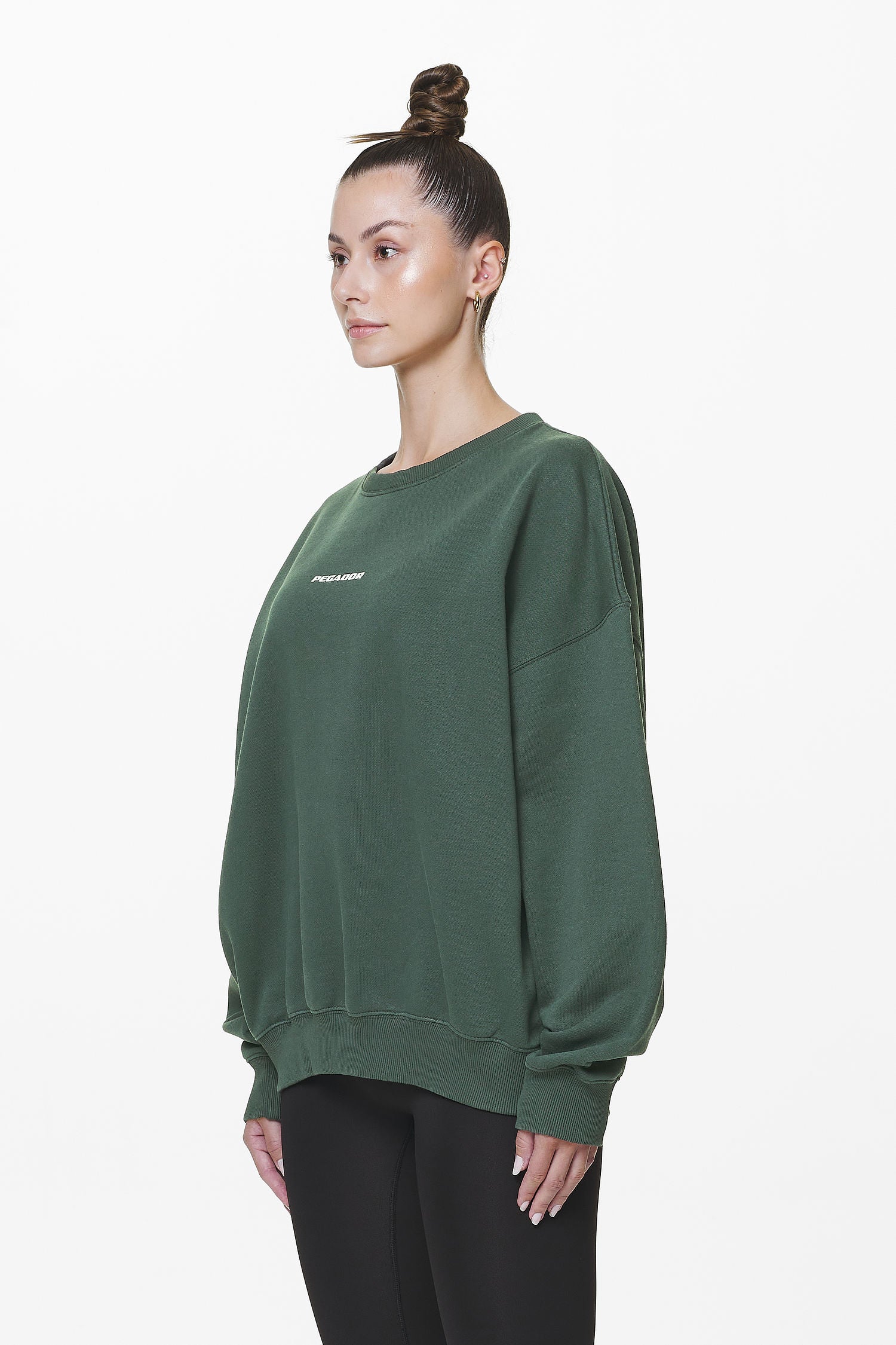 Pegador Aelva Logo Heavy Oversized Crew Neck Washed Sage Green Gegenansicht aus der Do not Disturb Kollektion für DaHerren