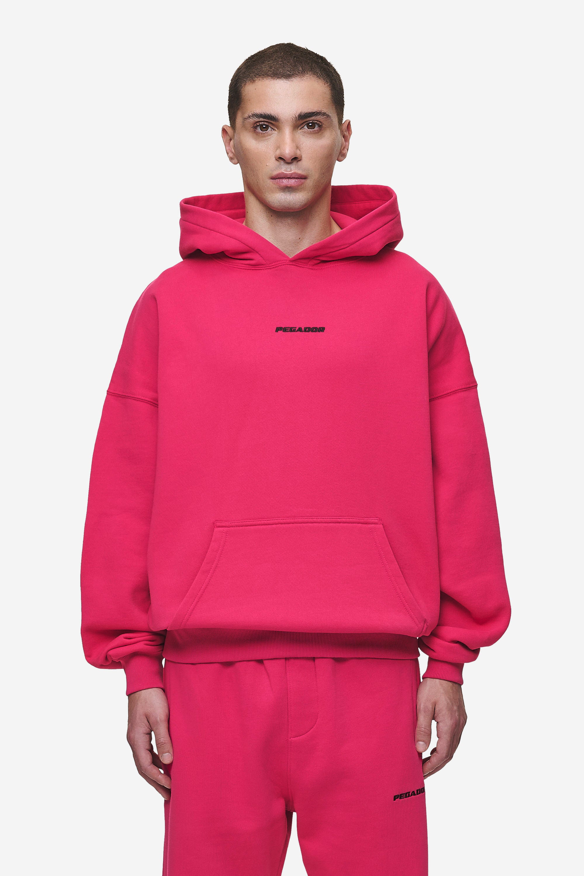 Pegador Logo Boxy Hoodie Washed Virtual Pink Hauptansicht aus der Most Alive Kollektion für Herren