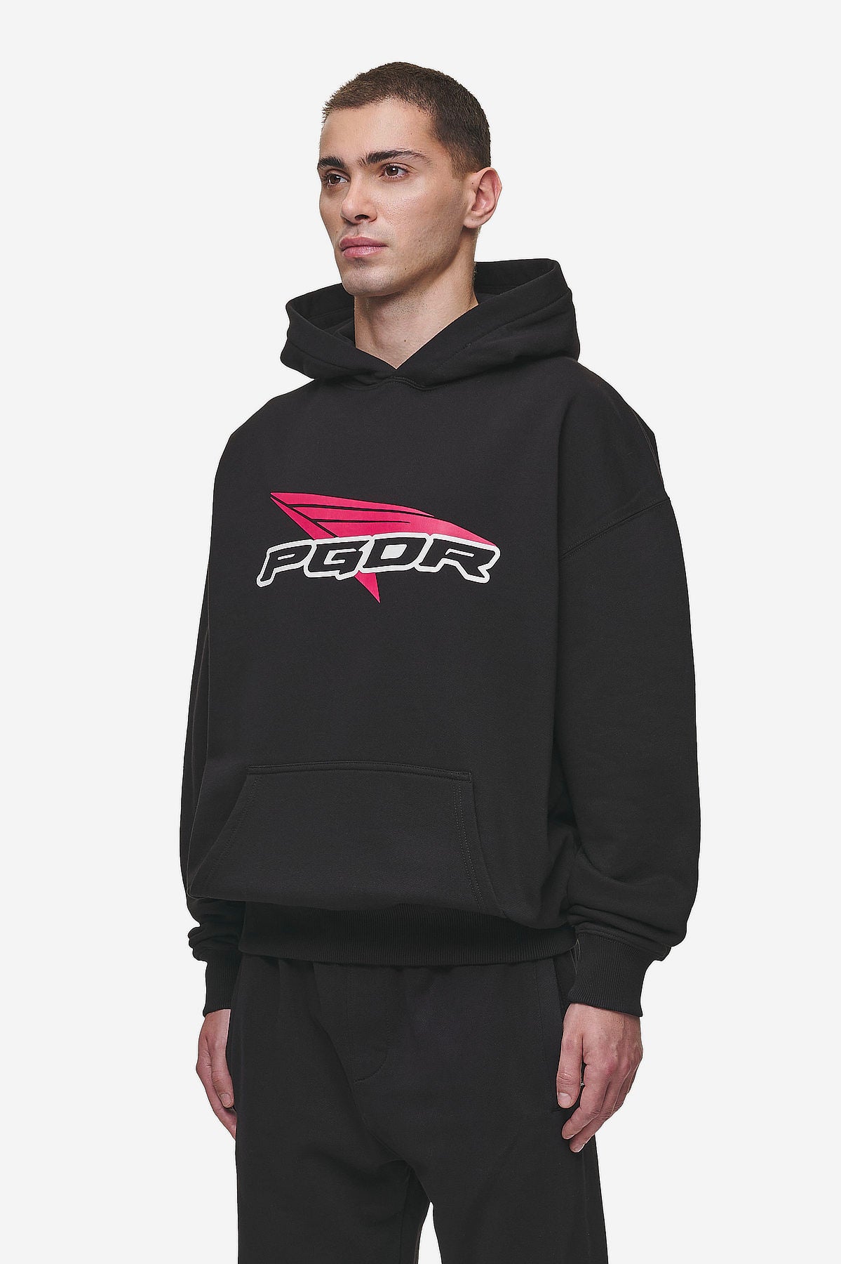 Pegador Blamor Oversized Hoodie Washed Black Seitenansicht aus der Most Alive Kollektion für Herren