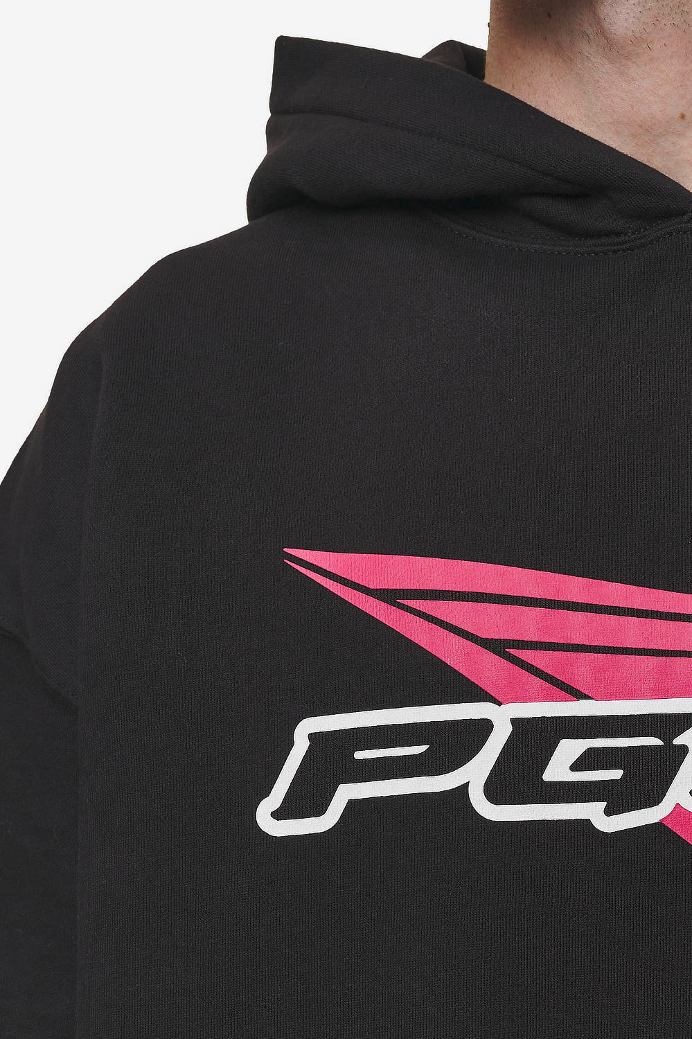 Pegador Blamor Oversized Hoodie Washed Black Detailshot aus der Most Alive Kollektion für Herren