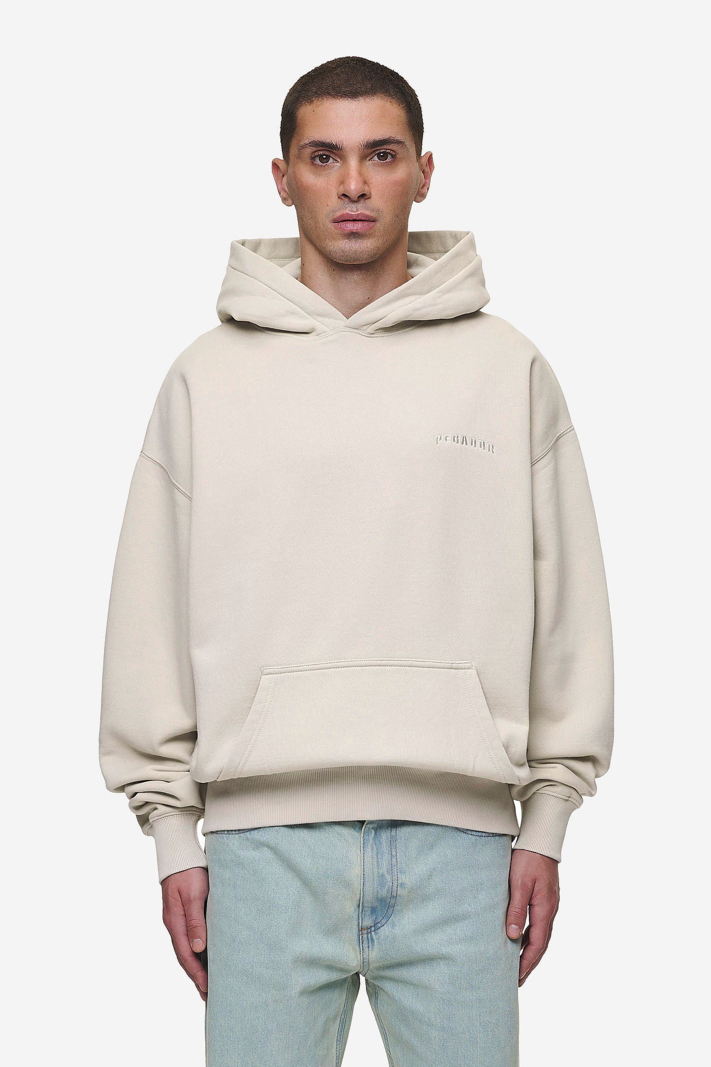 Pegador Buford Oversized Hoodie Washed Light Beige Seitenansicht aus der Most Alive Kollektion für Herren