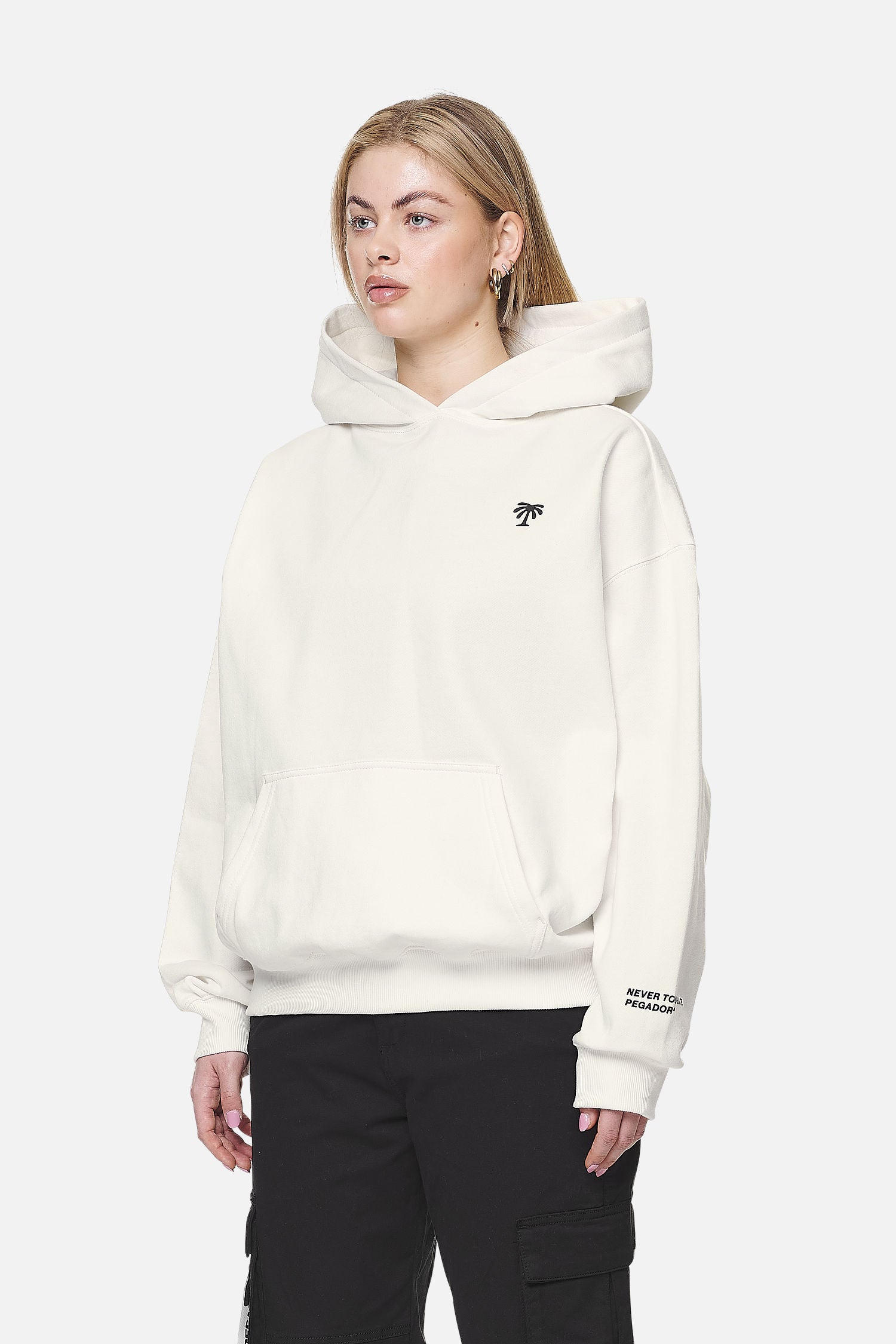 Pegador Palmyra Oversized Hoodie Washed Coconut Milk Gegenansicht aus der Never Too Late Kollektion für DaHerren