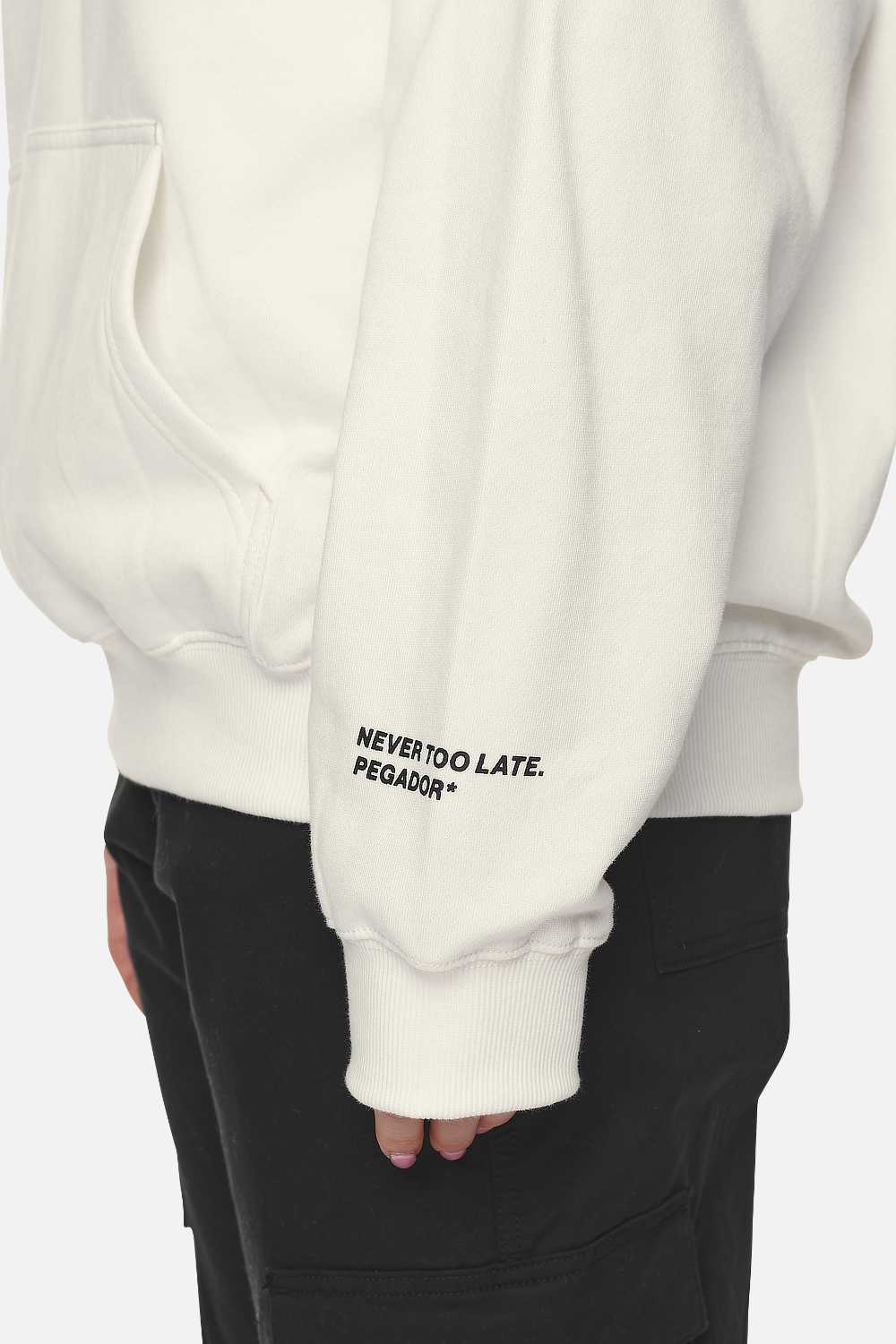 Pegador Palmyra Oversized Hoodie Washed Coconut Milk Detailshot aus der Never Too Late Kollektion für DaHerren