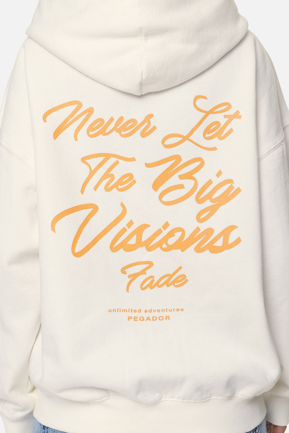 Pegador Berri Oversized Zip Hoodie Washed Coconut Milk Detailshot aus der Never Too Late Kollektion für DaHerren