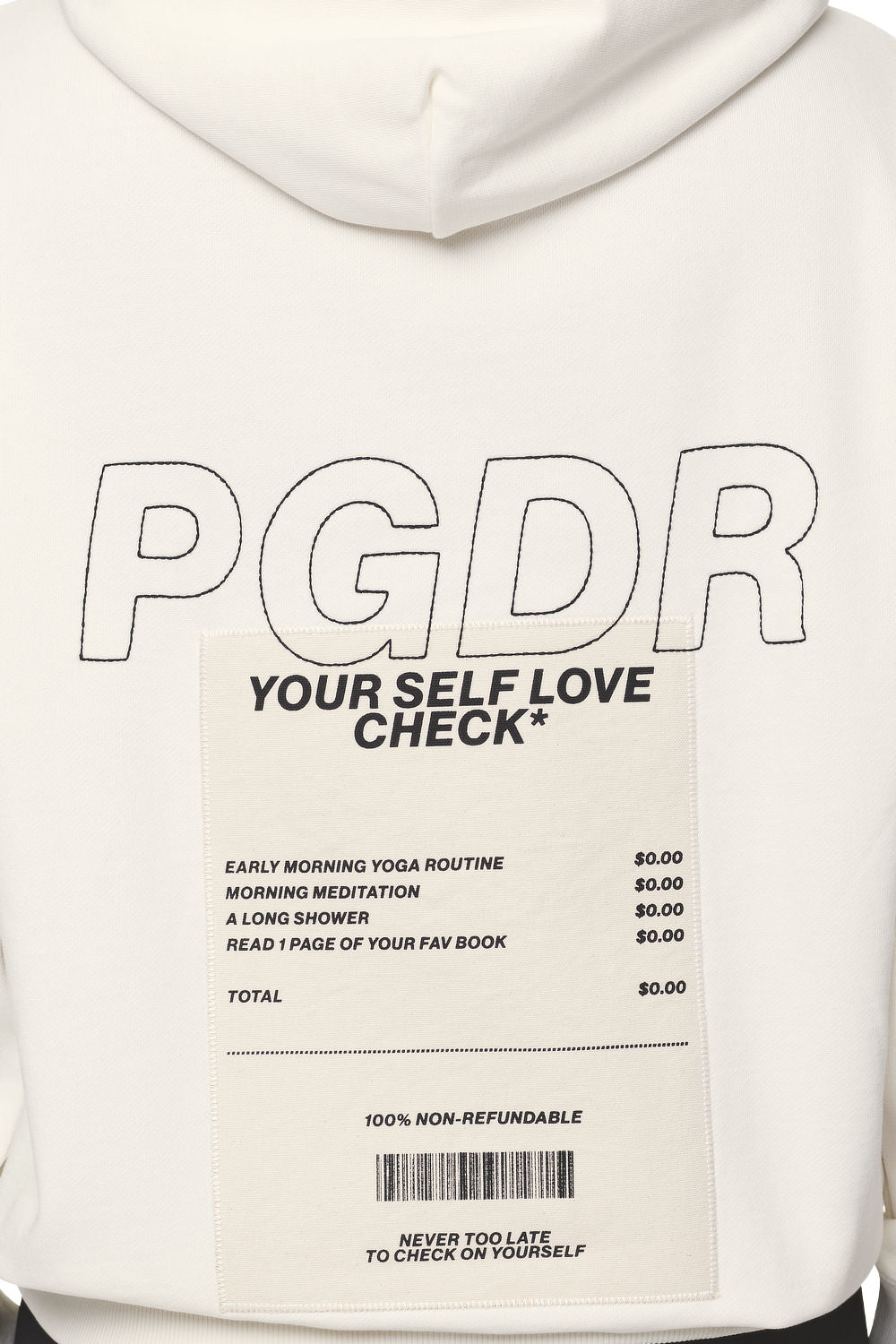 Pegador Cania Oversized Hoodie Washed Coconut Milk Detailshot aus der Never Too Late Kollektion für DaHerren