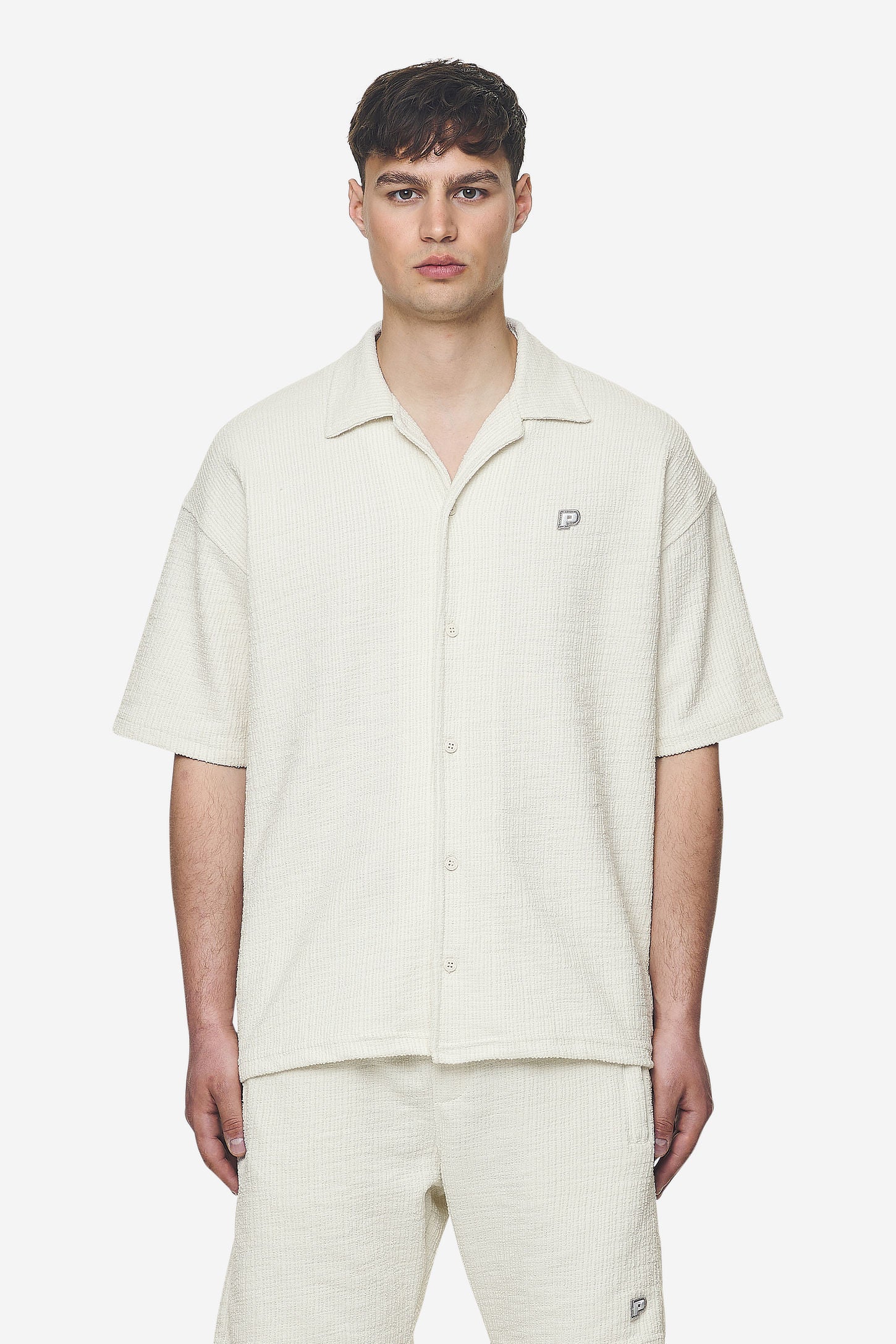 Pegador Libco Structured Knit Shirt Salty Cream Hauptansicht aus der Next Wave Kollektion für Herren