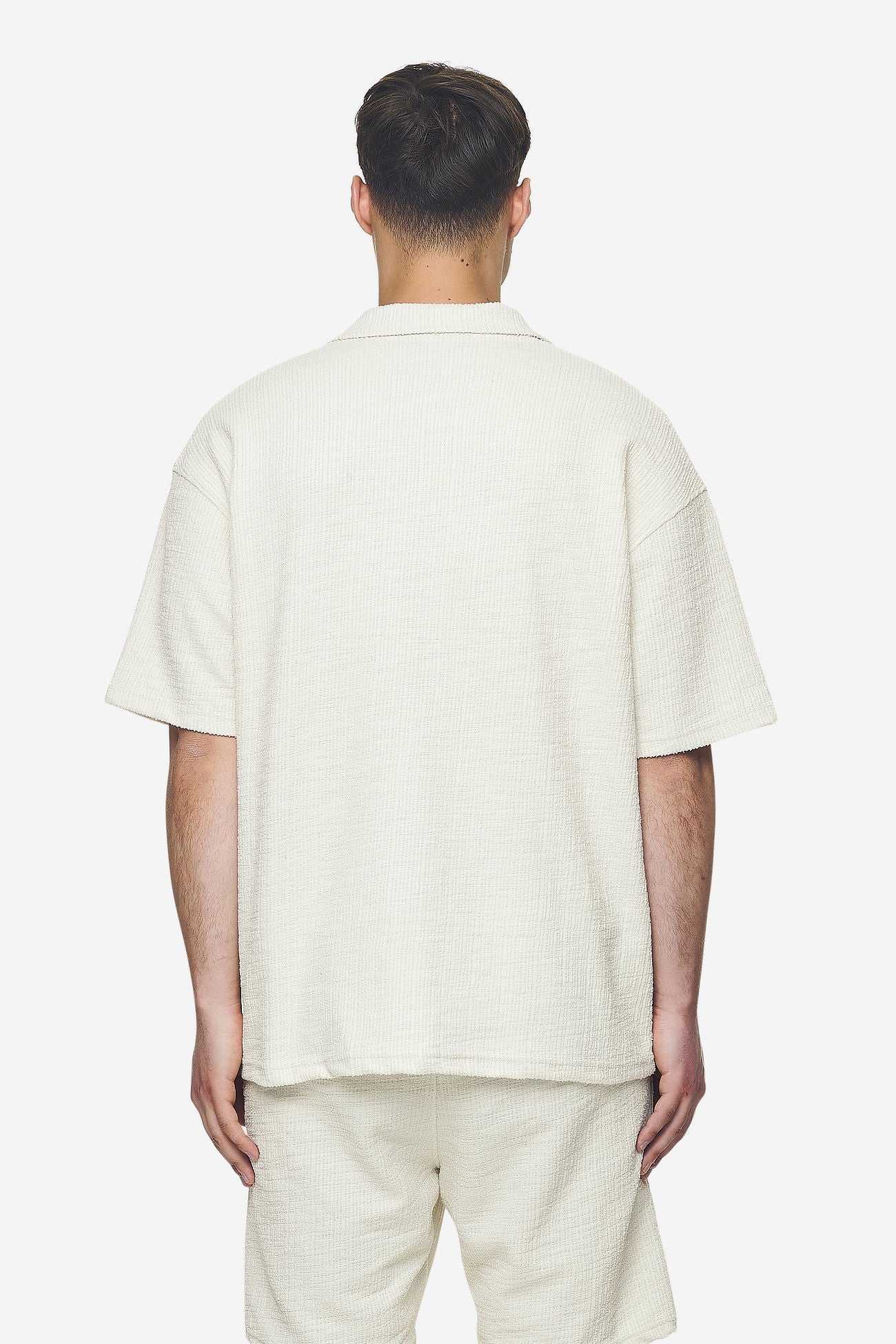 Pegador Libco Structured Knit Shirt Salty Cream Gegenansicht aus der Next Wave Kollektion für Herren