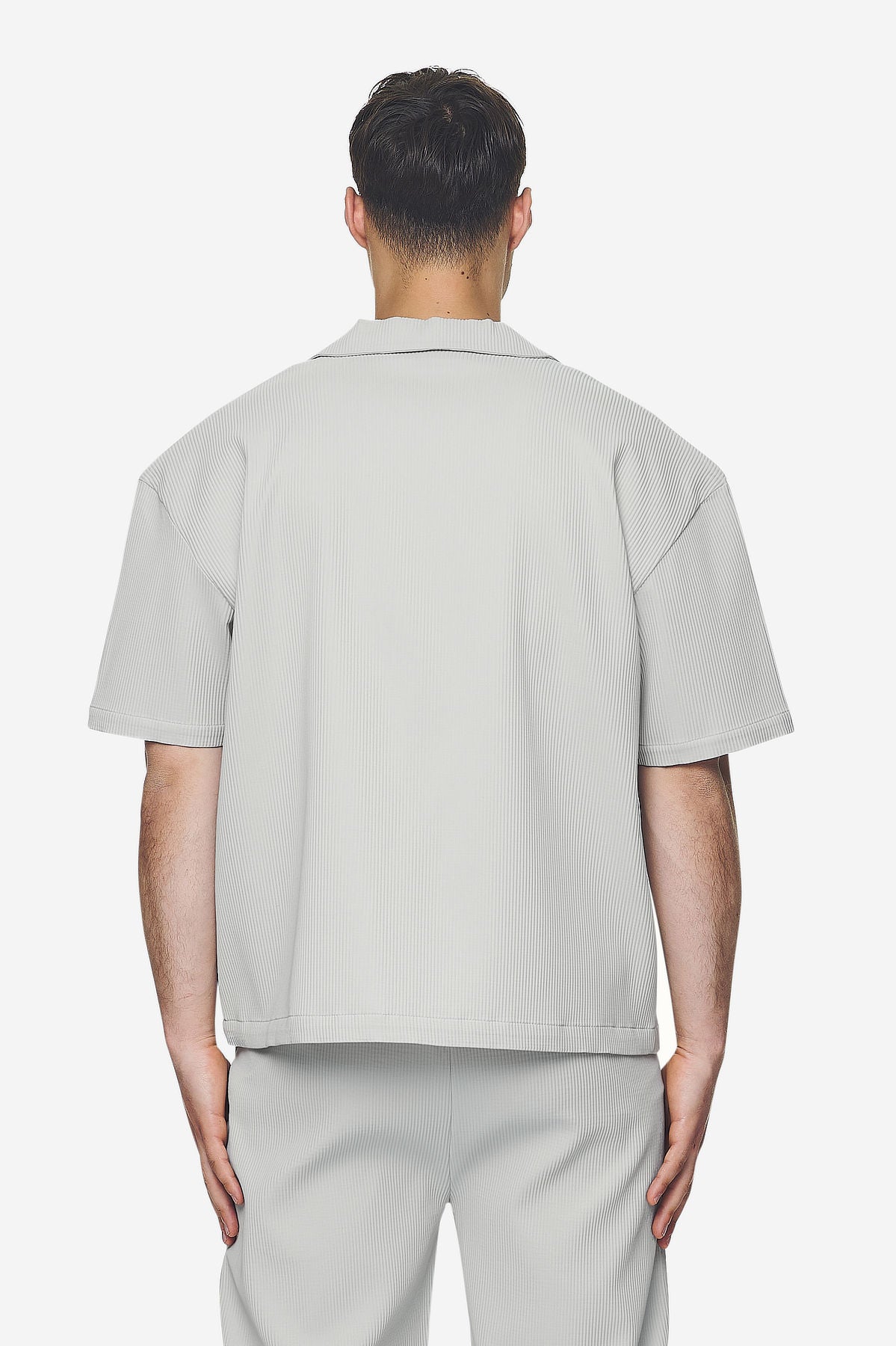 Pegador Troy Plissee Summer Shirt Pearl Grey Gegenansicht aus der Next Wave Kollektion für Herren