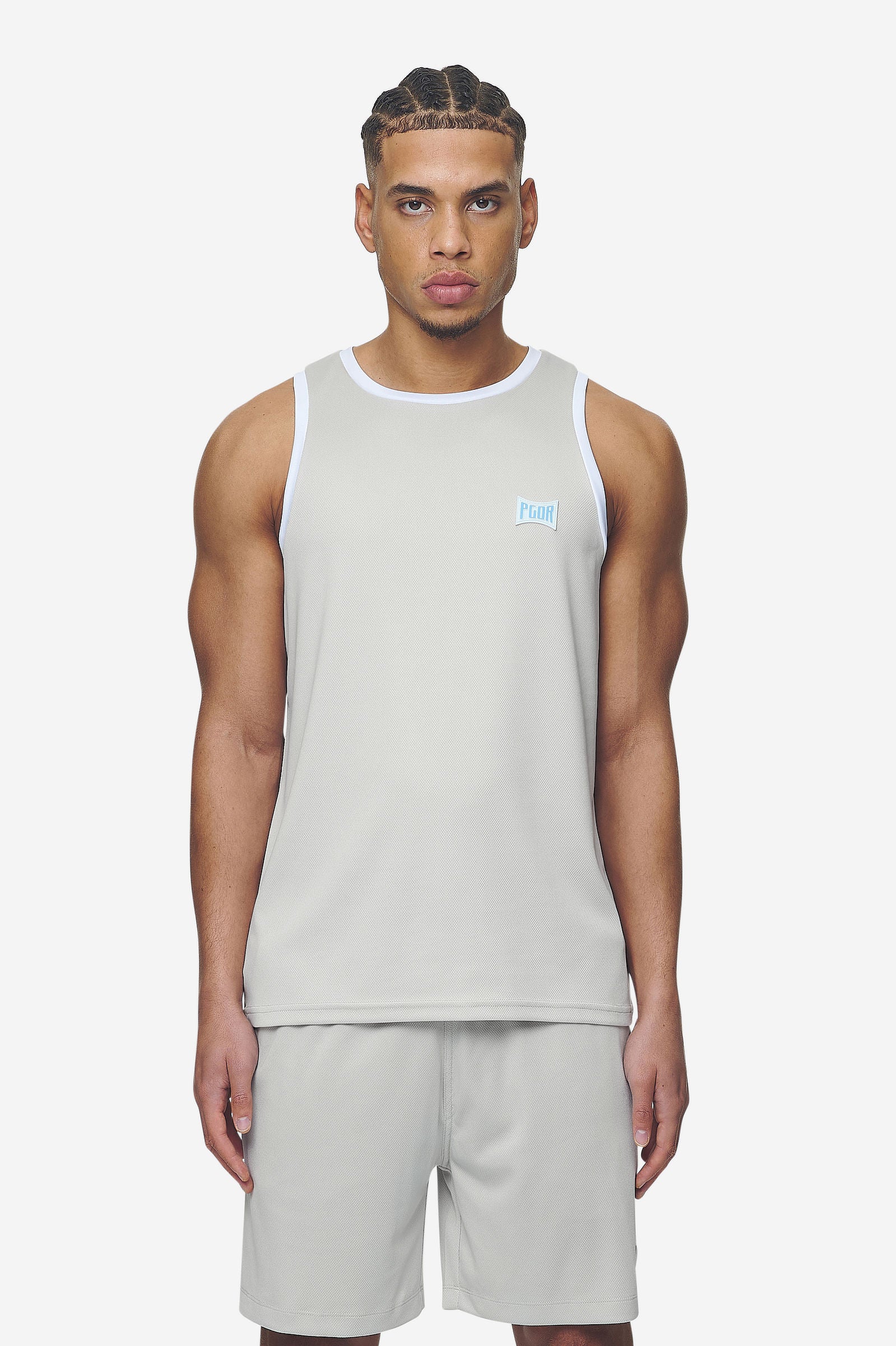 Pegador Tulare Mesh Tank Top Pearl Grey Hauptansicht aus der Next Wave Kollektion für Herren