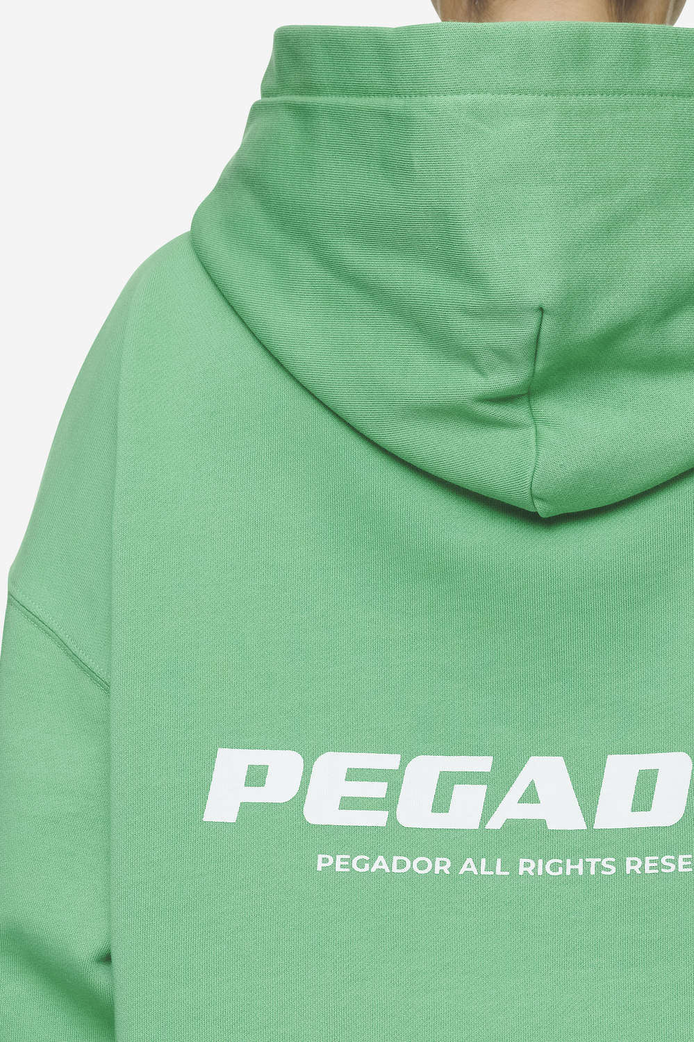 Pegador Atna Logo Oversized Hoodie Washed Peppermint Green White Detailshot aus der Next Wave Kollektion für DaHerren