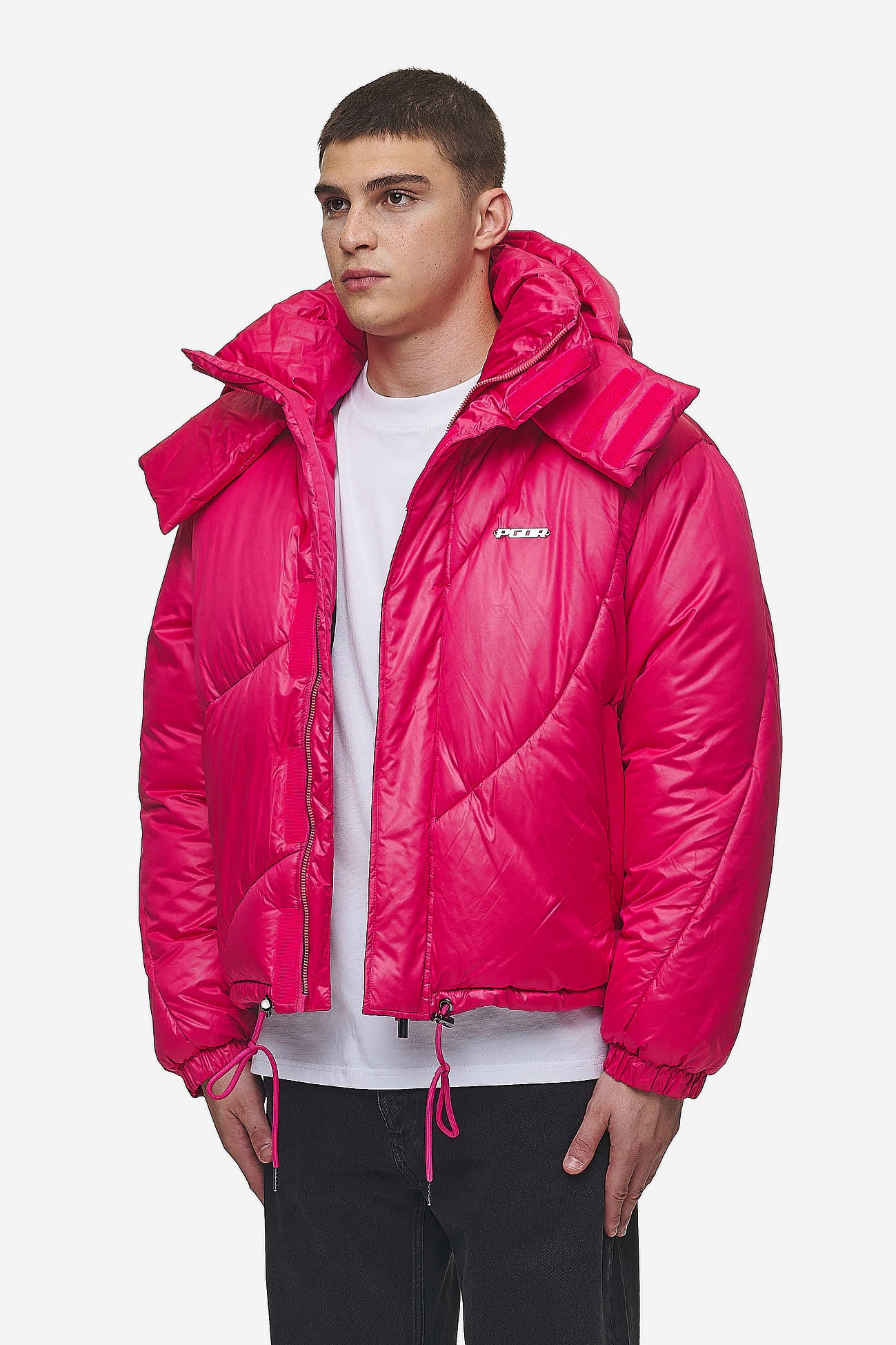 Pegador Henry Vintage Oversized Puffer Jacket Virtual Pink Gegenansicht aus der PEGADOR® Outerwear 24 Kollektion für Herren