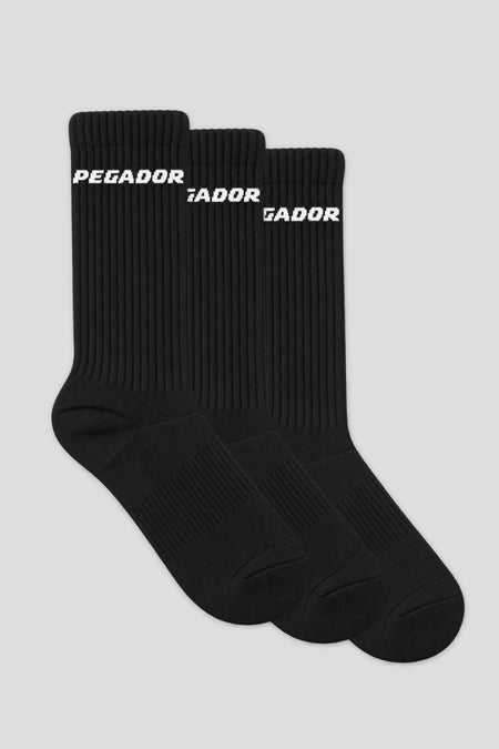 Side Logo Socks Black White (3 Pack)