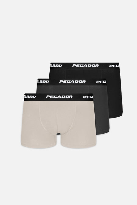 Tantun Boxershorts Light Beige Anthracite Black (3 Pack)