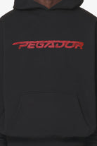 Pegador Manor Oversized Hoodie Black Signal Red Gegenansicht aus der Do not Disturb Kollektion für Herren