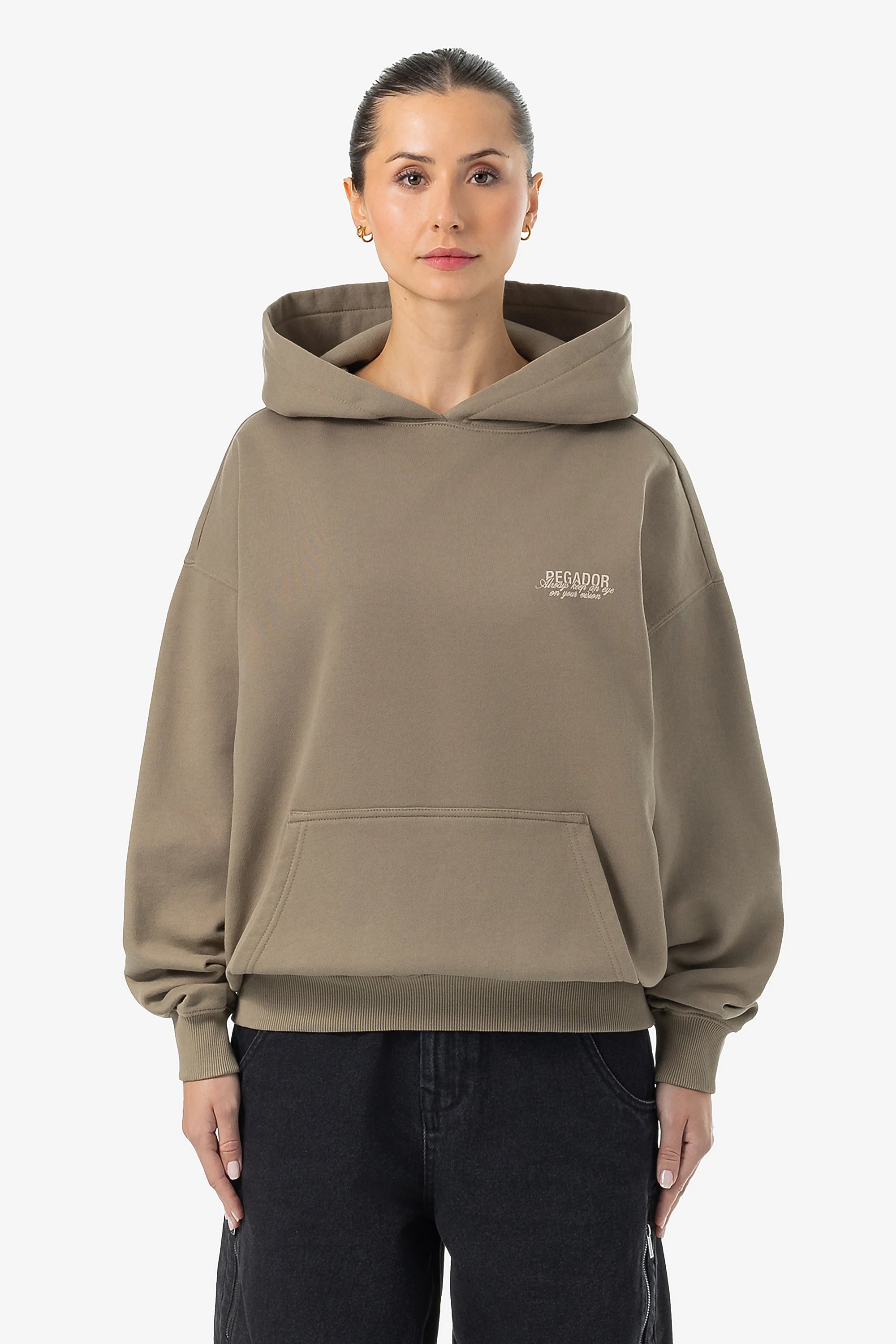 Taupe oversized hoodie sale