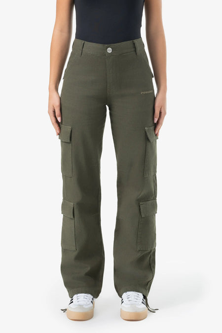 Lia Wide Cargo Pants Basic Olive