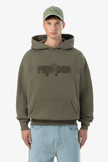 Grange Oversized Hoodie Washed Faded Olive
