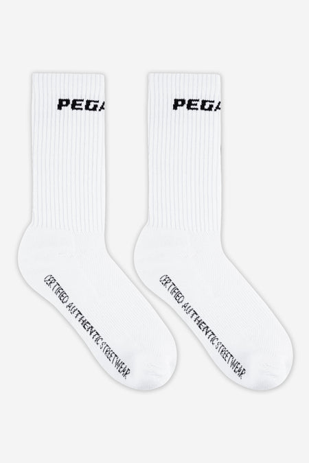 Certified Logo Socks White Black (Single Pack)