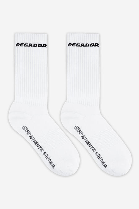 Certified Side Logo Socks White Black (Single Pack)