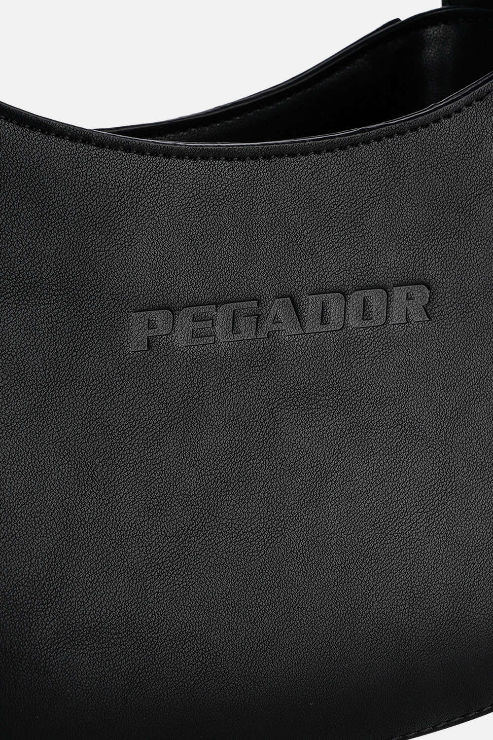 Pegador Mona Logo Faux Leather Handbag Black Detailshot aus der Never Too Late Kollektion für DaHerren