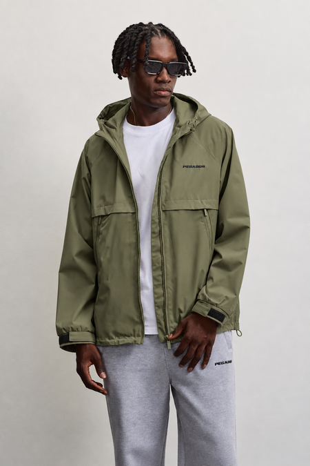 Mason Hooded Windbreaker Mud Olive