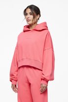 Pegador Salita Oversized Cropped Hoodie Vintage Washed Strawberry Gum Seitenansicht aus der Finer Things Kollektion für DaHerren