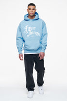 Pegador Kirk Oversized Hoodie Vintage Washed Riviera Blue Ganzkörper Bild aus der Finer Things Kollektion für Herren