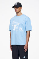 Pegador Kirk Oversized Tee Vintage Washed Riviera Blue Seitenansicht aus der Finer Things Kollektion für Herren