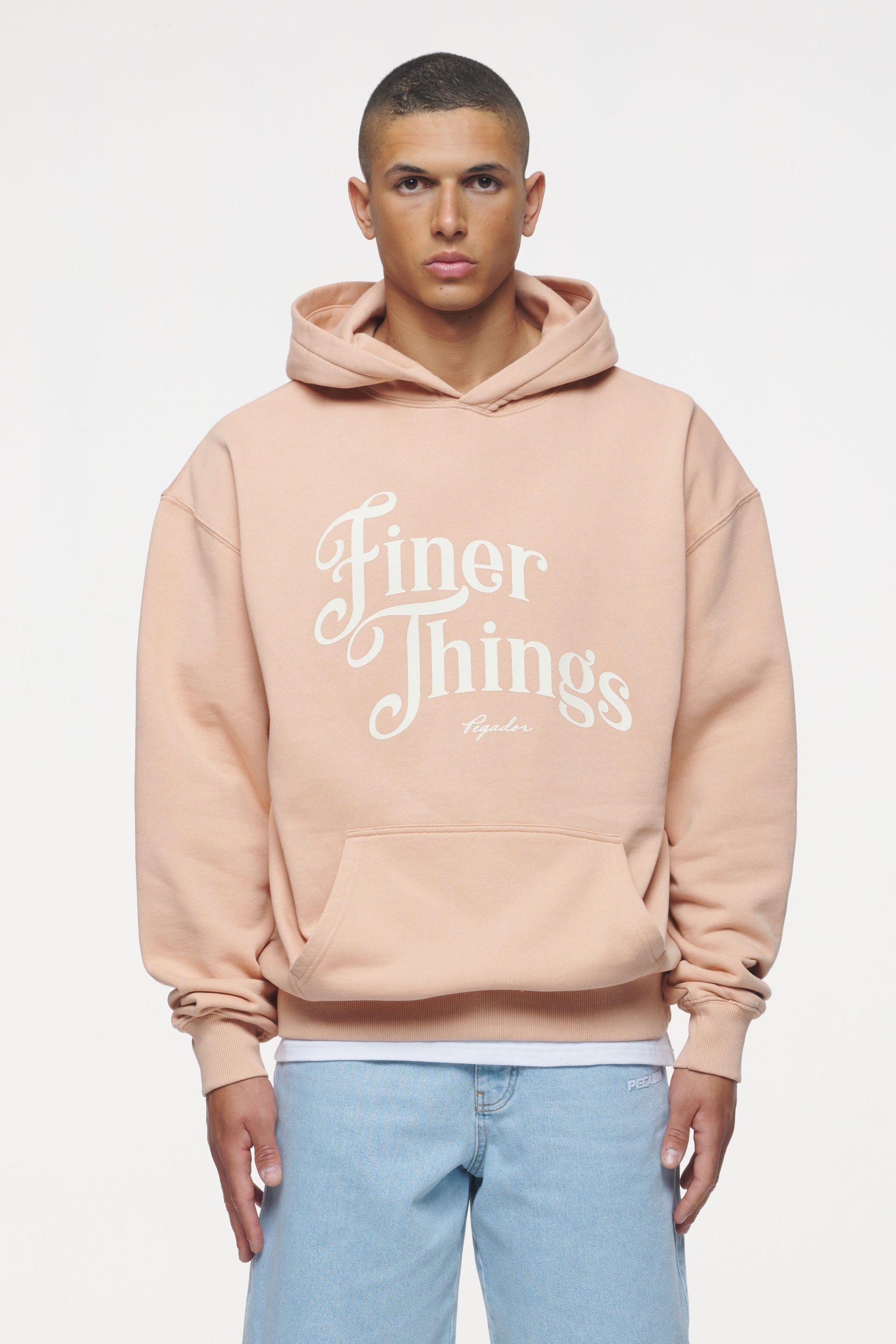 Pegador Kirk Oversized Hoodie Vintage Washed Tuscan Rose Hauptansicht aus der Finer Things Kollektion für Herren