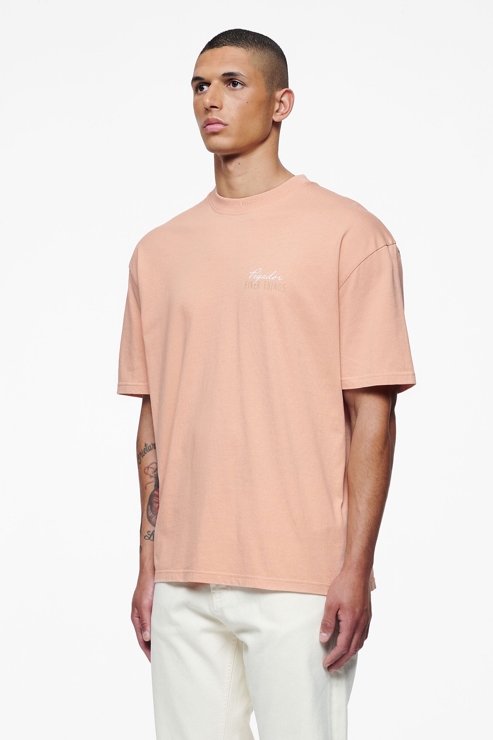 Pegador Heddon Oversized Tee Vintage Washed Tuscan Rose Gegenansicht aus der Finer Things Kollektion für Herren