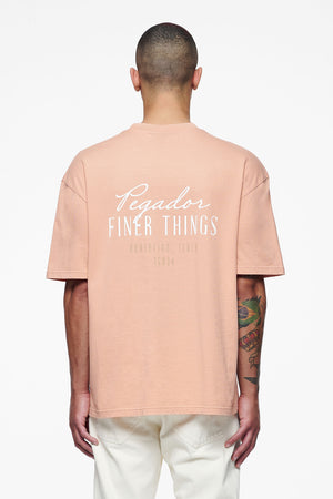 Pegador Heddon Oversized Tee Vintage Washed Tuscan Rose Hauptansicht aus der Finer Things Kollektion für Herren