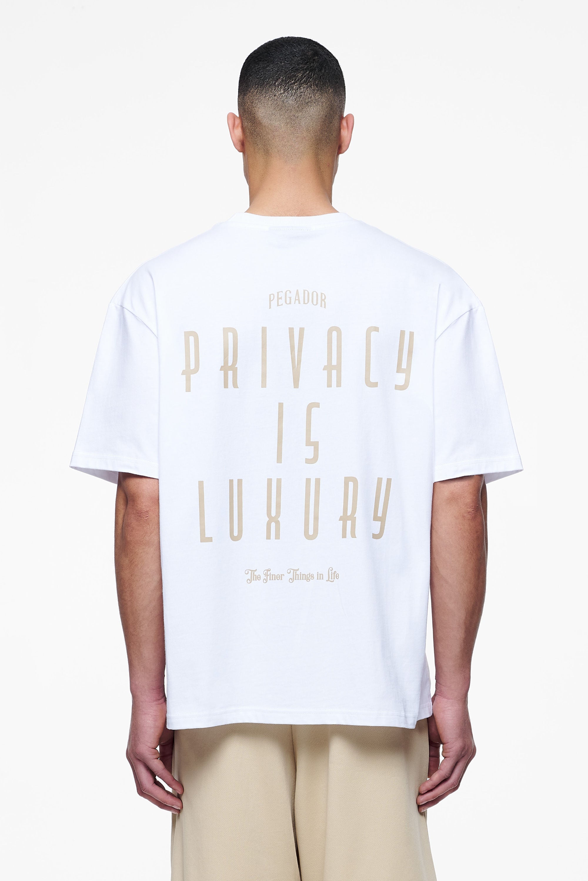 Pegador Leander Oversized Tee White Hauptansicht aus der Finer Things Kollektion für Herren