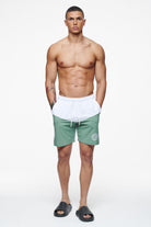 Pegador Baker Swim Shorts White Cypress Green Ganzkörper Bild aus der Finer Things Kollektion für Herren