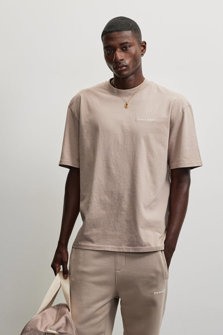 Logo Oversized Tee Warm Taupe