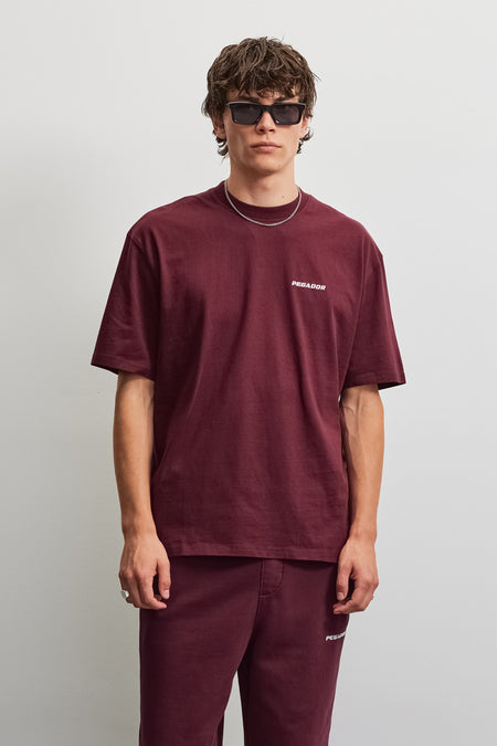 Logo Oversized Tee Dark Red